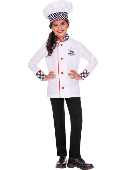 White Chef Coat Girls Occupation Costume - Main Image
