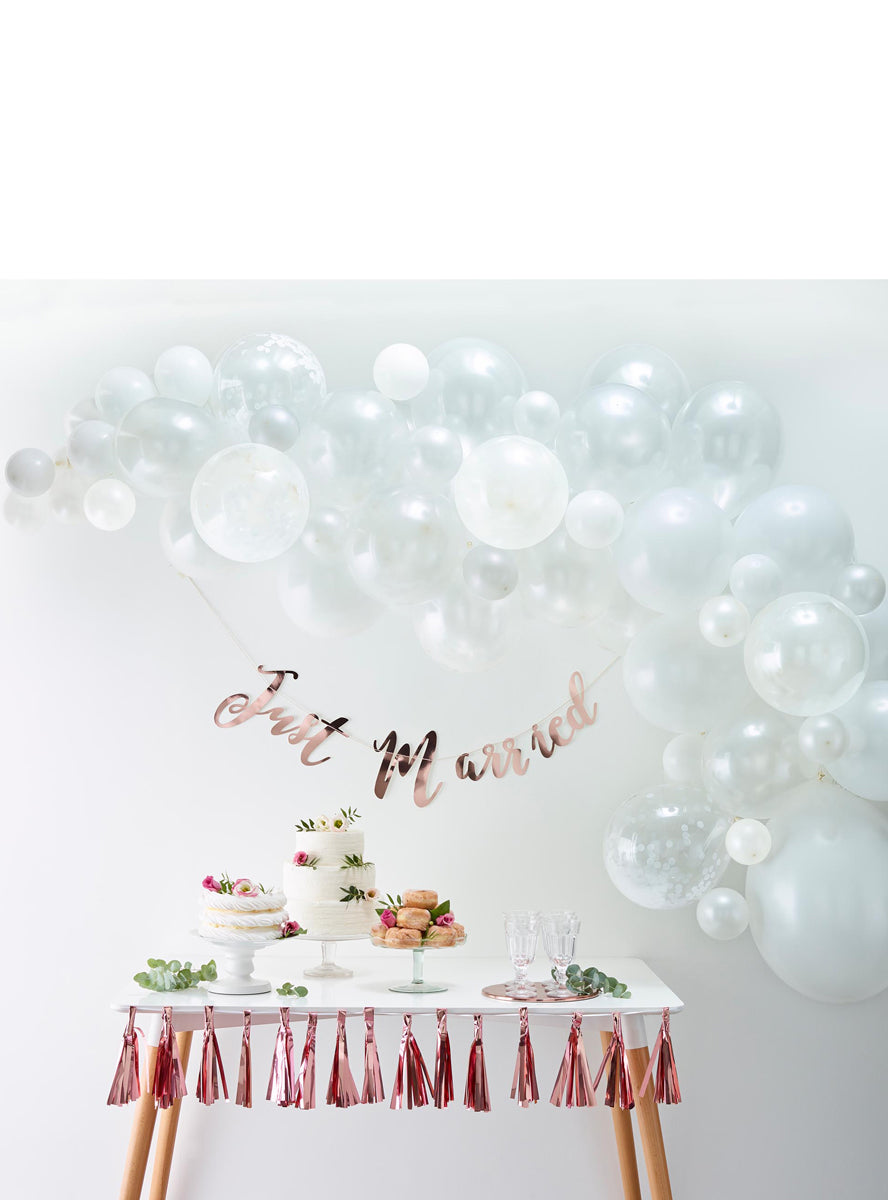 diy white wedding 70 latex balloon arch kit - alternative image