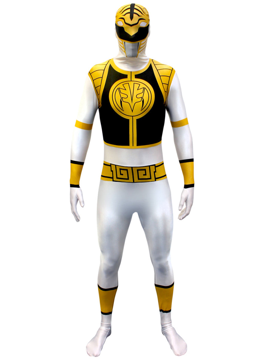White Mens Power Ranger Morphsuit  - Main Image