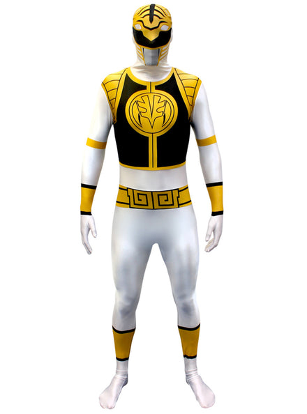 White Mens Power Ranger Morphsuit  - Main Image
