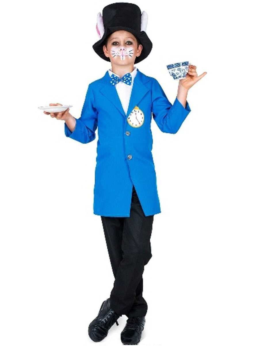 Wonderland Boys White Rabbit Book Character Costume - Main Image