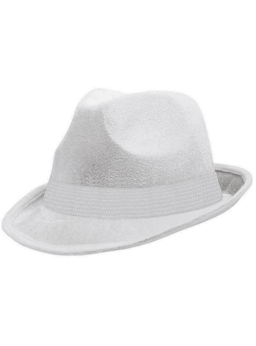 White Velvet Feel 1920s Gangster Hat