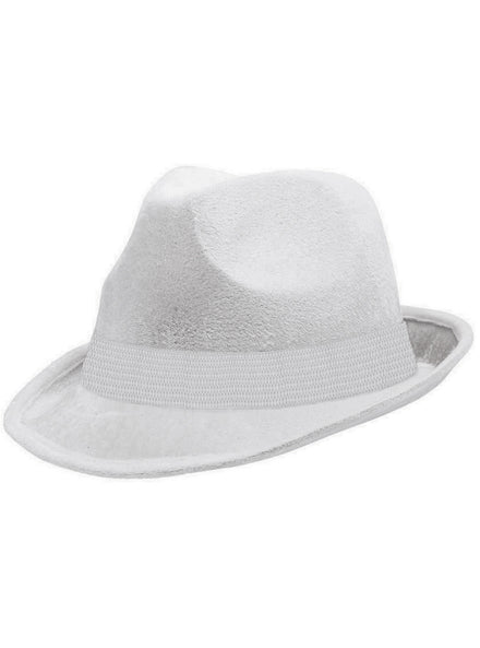 White Velvet Feel 1920s Gangster Hat