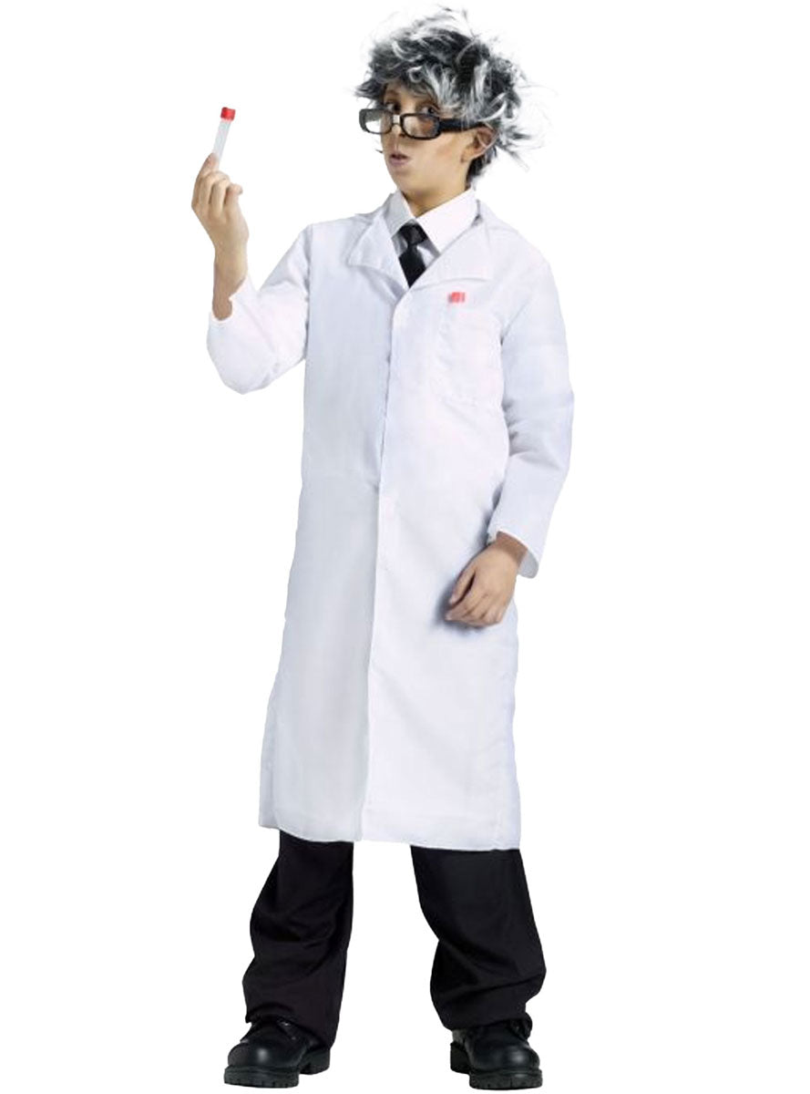 White Doctors Lab Coat Kids Occupation Costume - Main Image