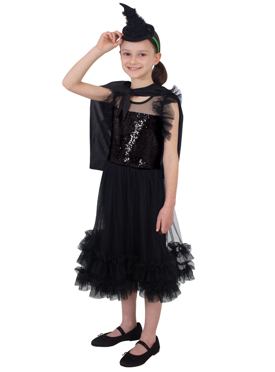 Deluxe Girls Elphaba Wicked Witch Costume - Side Image
