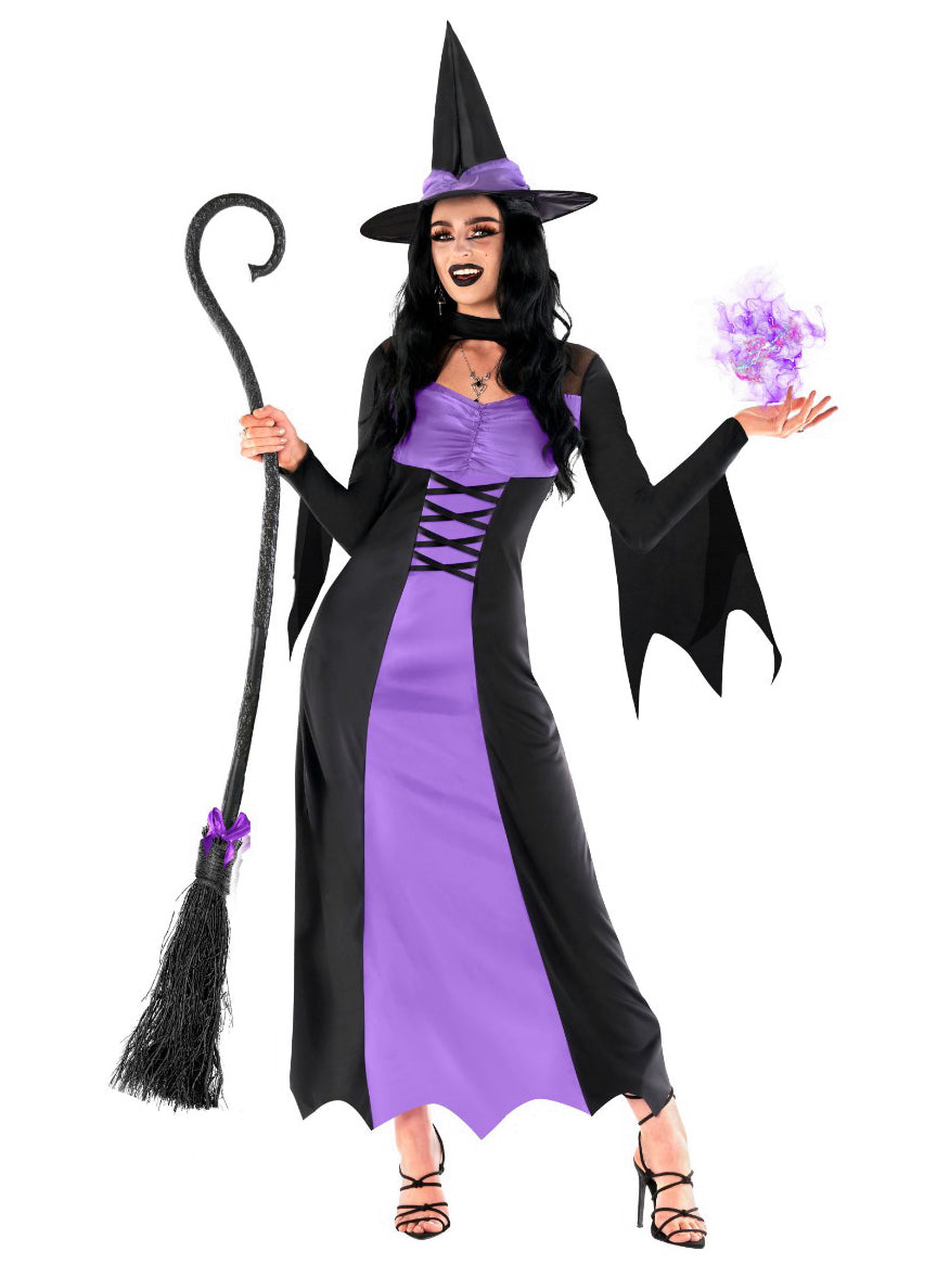 Plus Size Purple and Black Wicked Witch Womens Costume - Alternate Image 2