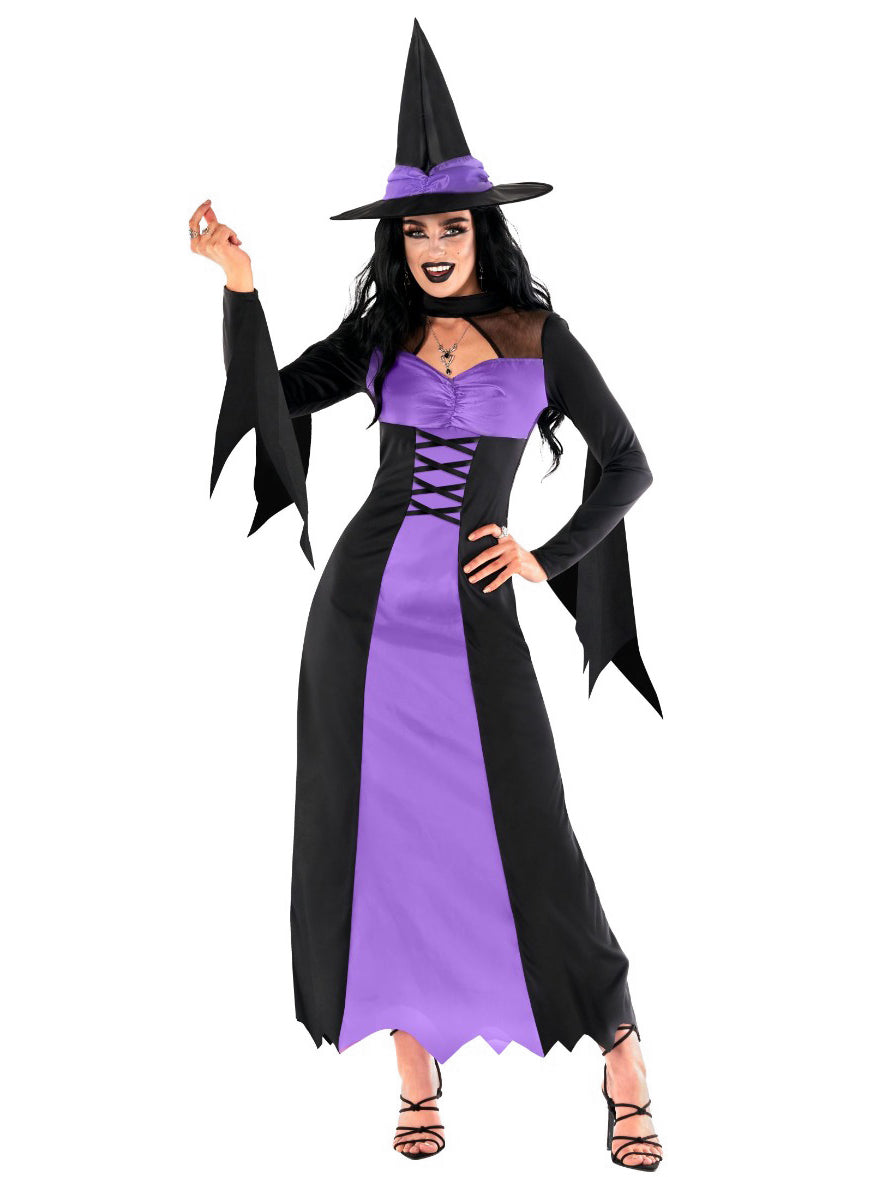 Purple and Black Wicked Witch Womens Costume - Alternate Image 2