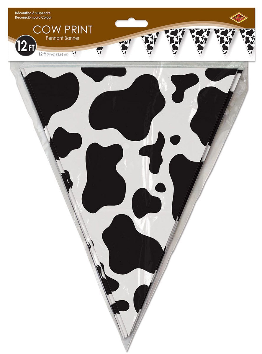 Cow Print Pennant Flag - Packaging Image