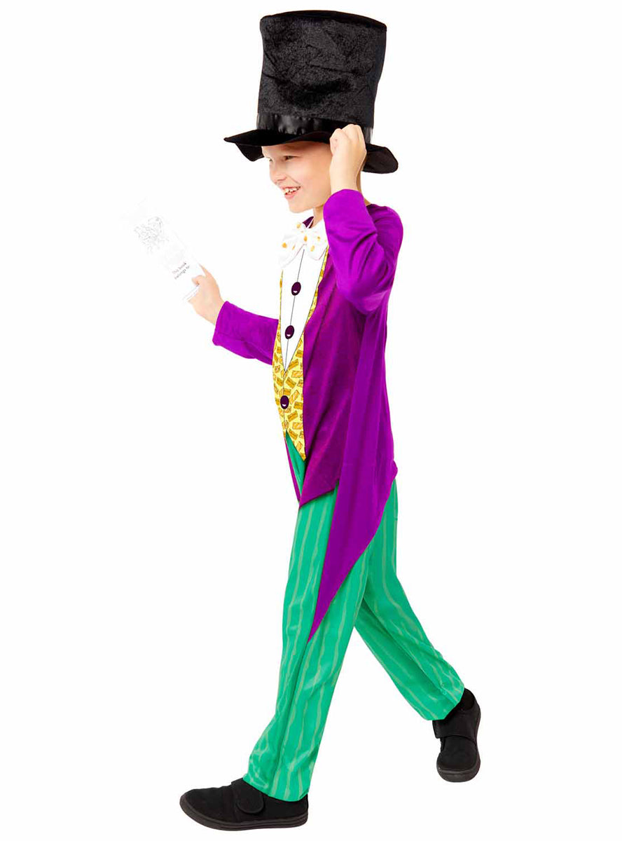Boys Sustainable Willy Wonka Book Week Costume - Side Image