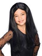 Girls Long Black Wicked Witch Halloween Costume Wig - Main Image