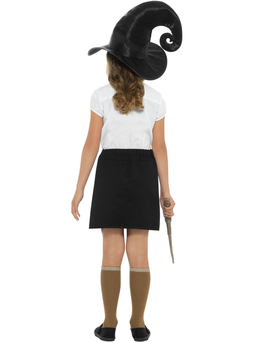 Wizard School Girls Hat Tie And Wand Costume Accessory Set - Back Image