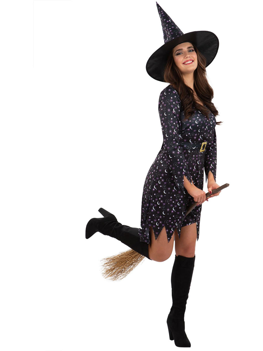 Womens galaxy witch halloween costume - side image