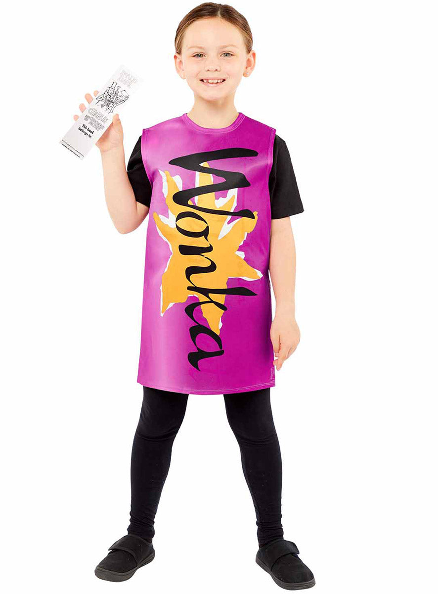 Wonka bar image of Golden Ticket Girls Willy Wonka Bar Book Week Costume