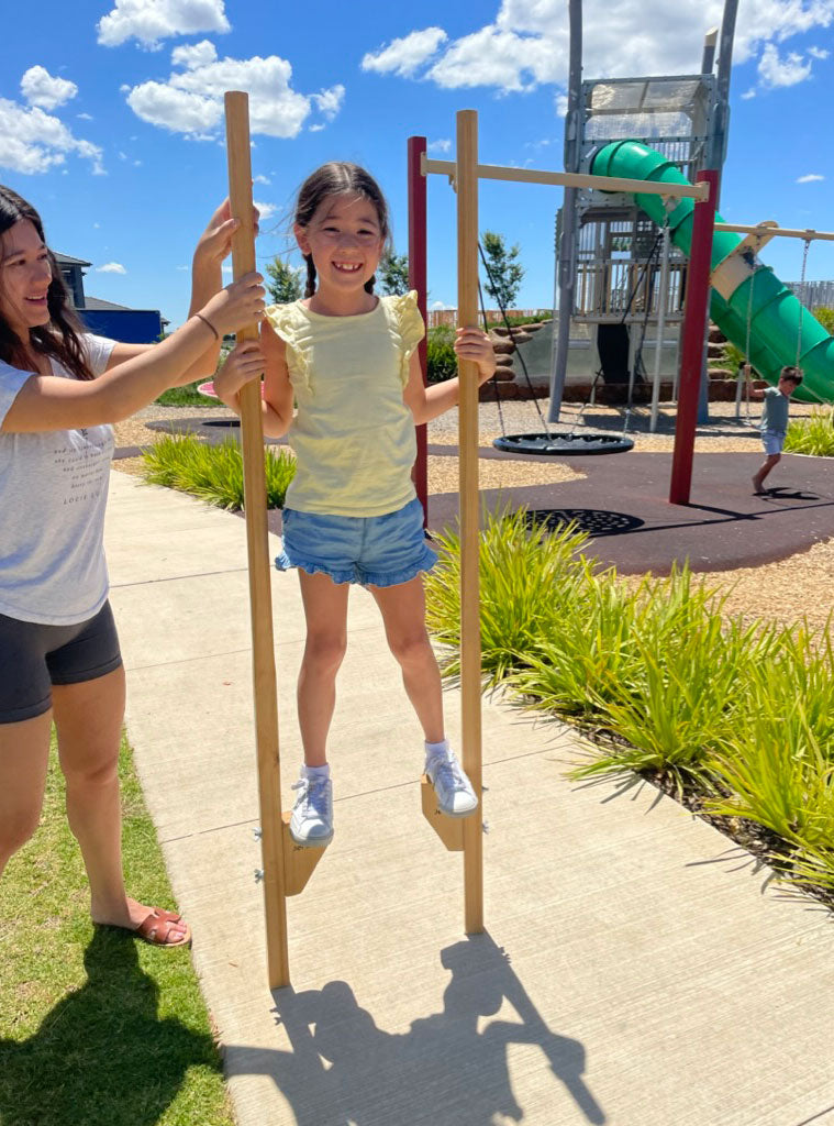 Wooden 180cm Adjustable Walking Stilts - Lifestyle Image 2