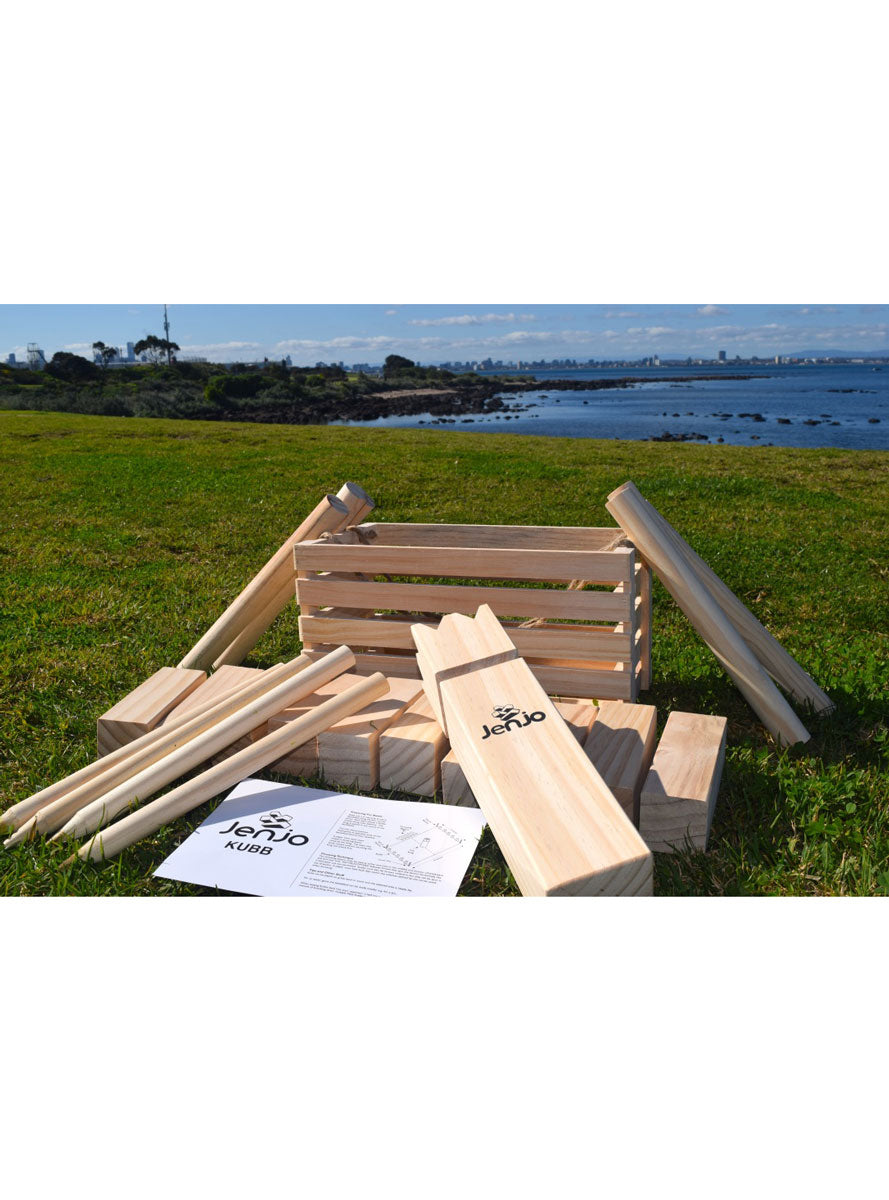 Wooden Kubb Outdoor Lawn Game - Lifestyle Image 1