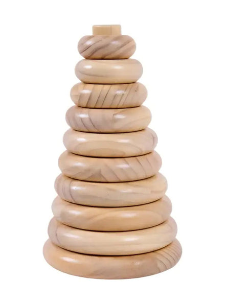 Wooden Ring Stacker Kids Toy With 9 Rings - Main Image