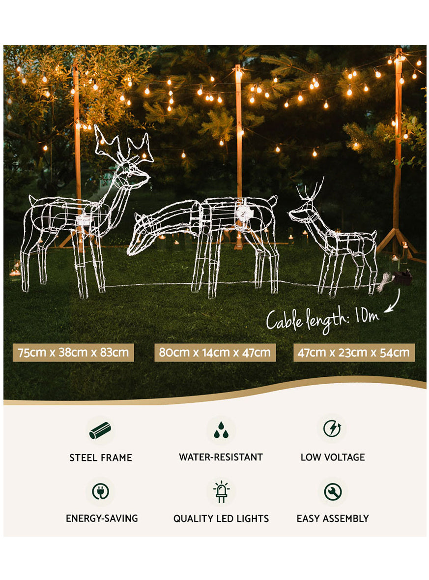 Jingle Jollys 3 Piece Reindeer Rope Light Decoration Set - Info Image 4