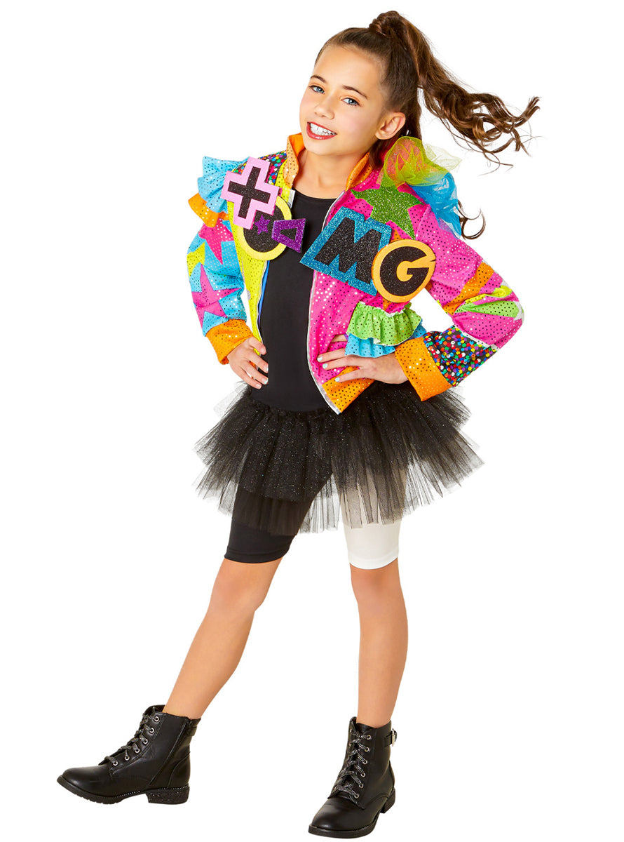 XOMG Girls Bright and Colourful Dancer Costume - Main Image