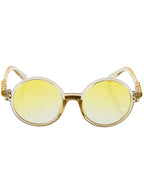 1970s Womens Gold Framed Yellow Lens Costume Glasses
