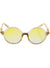1970s Womens Gold Framed Yellow Lens Costume Glasses
