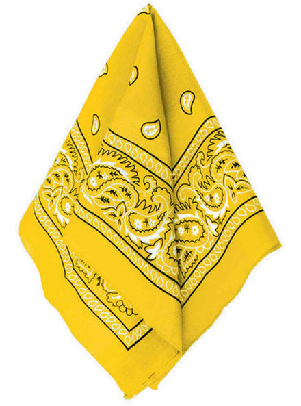 Yellow Paisley Print Bandanna Accessory