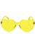  Womens Heart Shaped Yellow Frameless Costume Glasses
