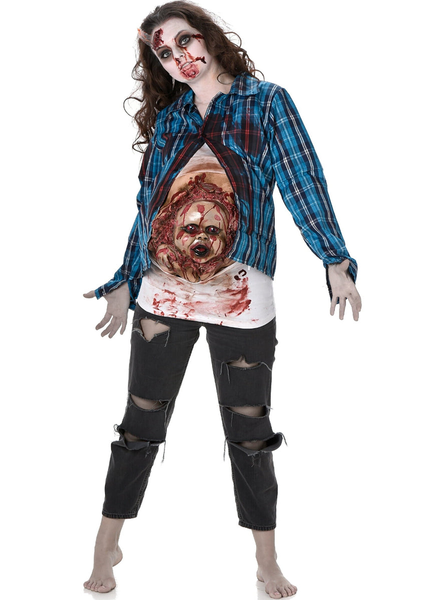 Zombie Baby Belly Plus Size Womens Halloween Costume - Main Image