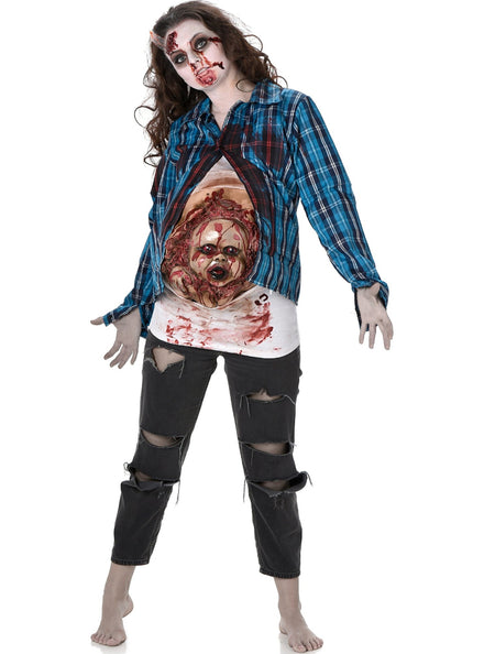 Zombie Baby Belly Plus Size Womens Halloween Costume - Main Image