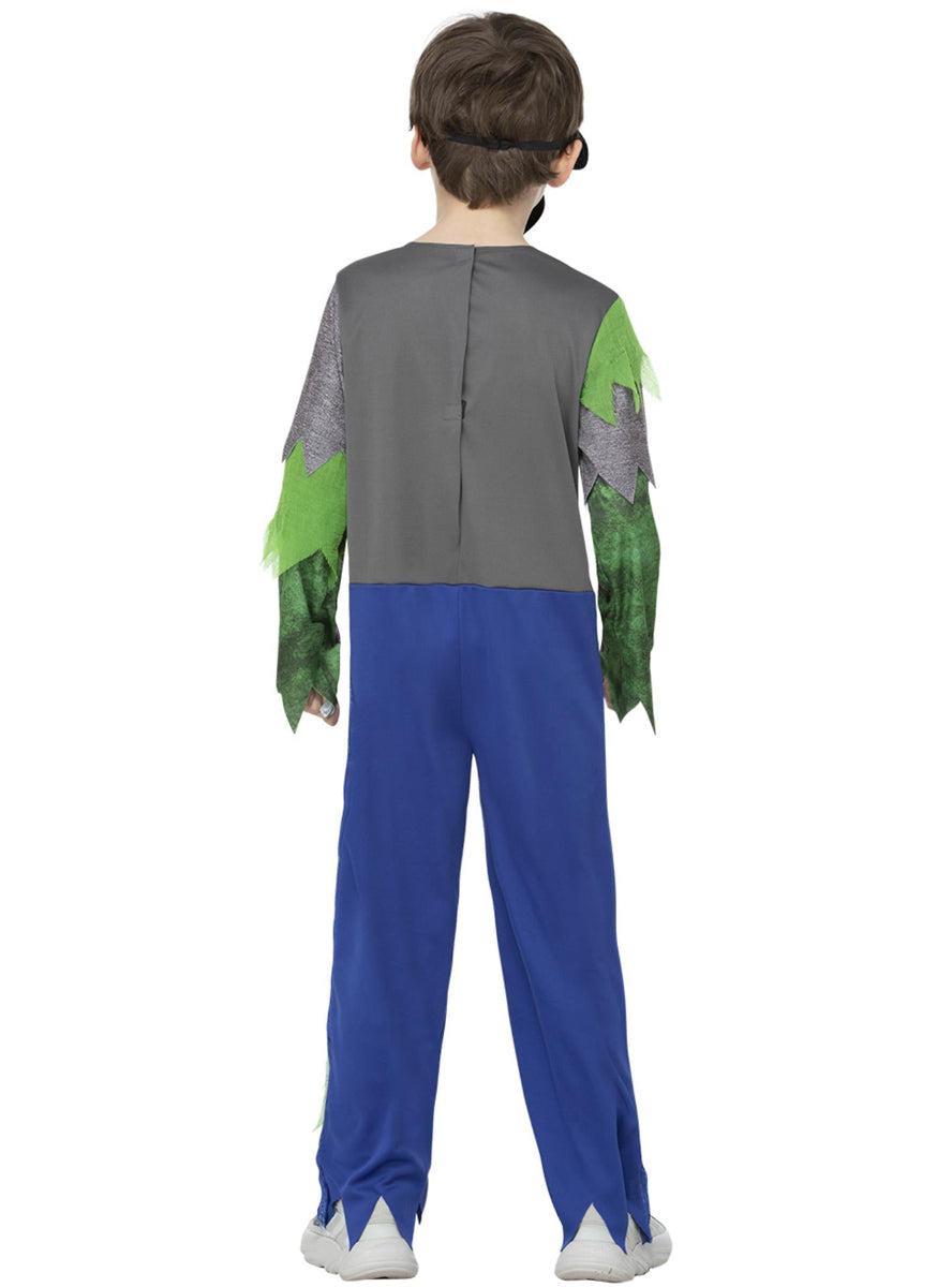 Zombie boys gaming halloween costume - back image