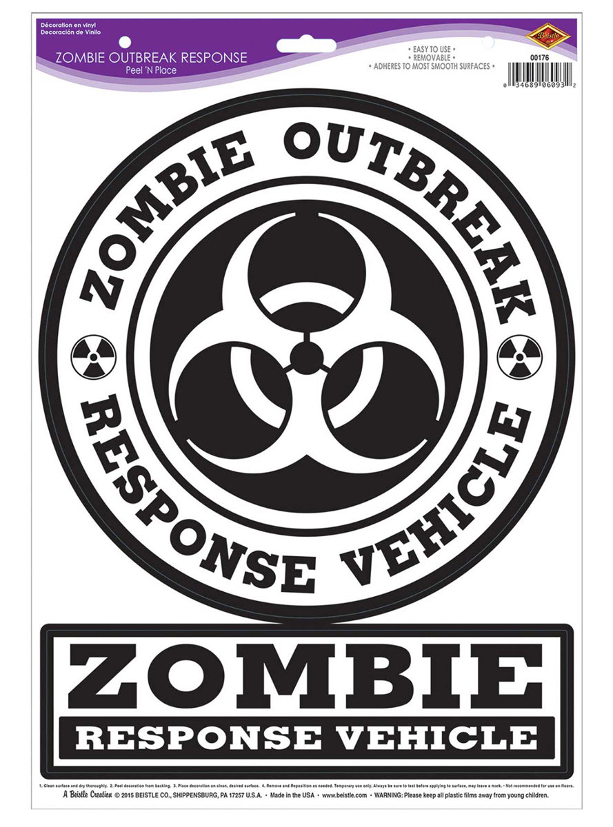 Peel and Stick Halloween Zombie Out Break Stickers - Main Image