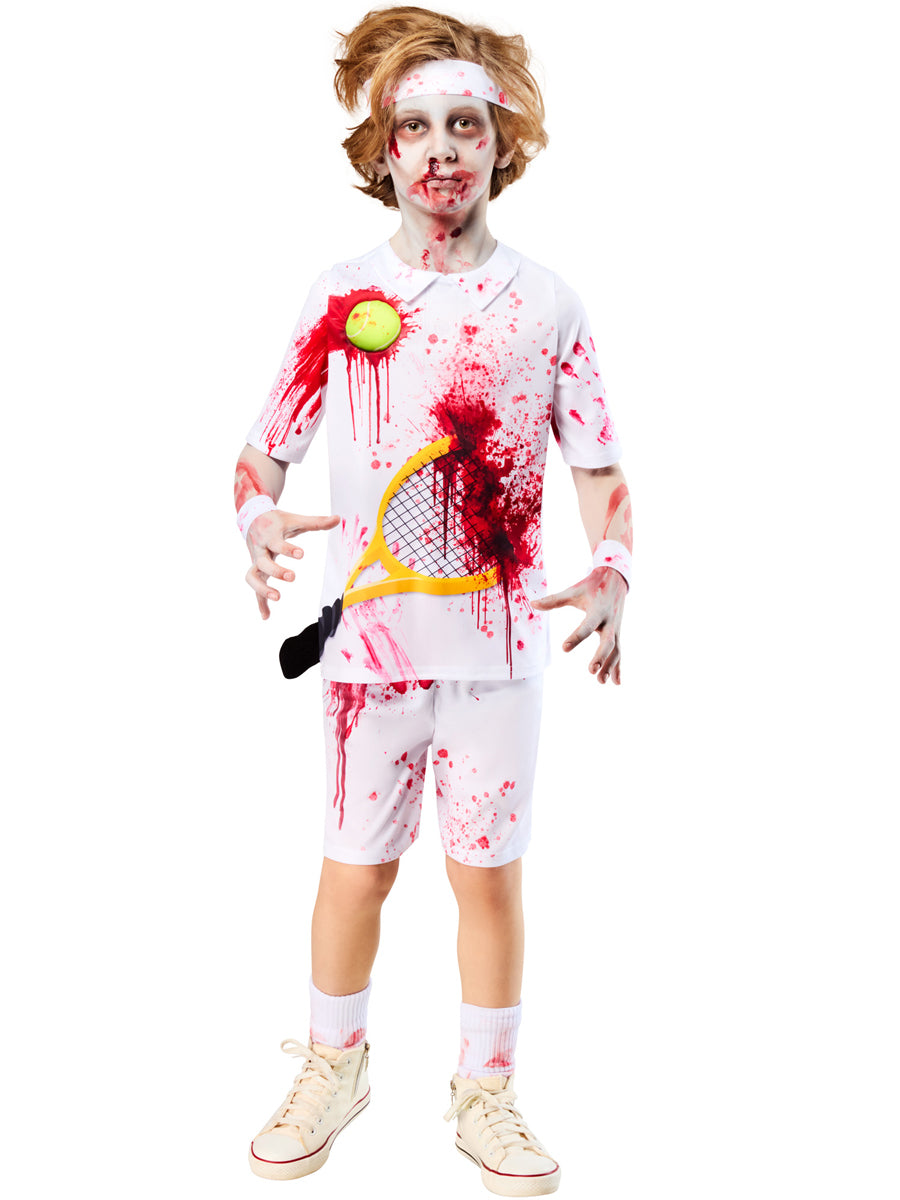 Tennis Player Rotter Federer Boys Zombie Halloween Costume - Alternate Image