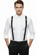 Adjustable Stretchy Black Costume Suspenders Main Image