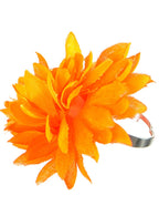 Image of Neon Orange Fabric Flower Costume Ring - Main Image