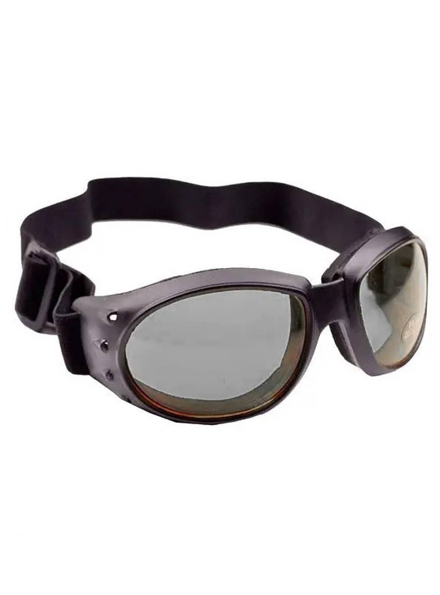 Thick Black Aviator Goggles Costume Glasses Main Image