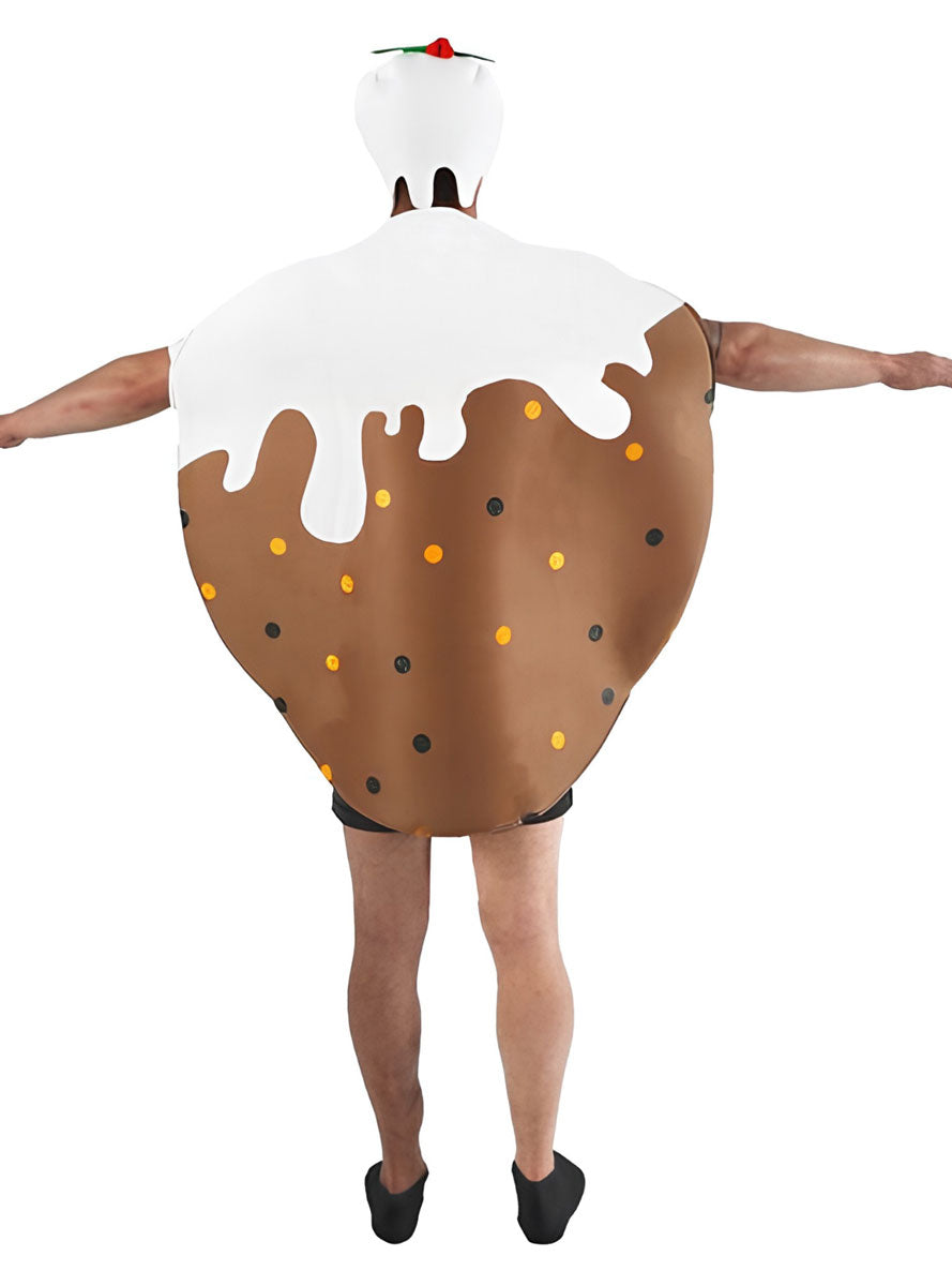 Adults Funny Brown Christmas Pudding Costume Back Image
