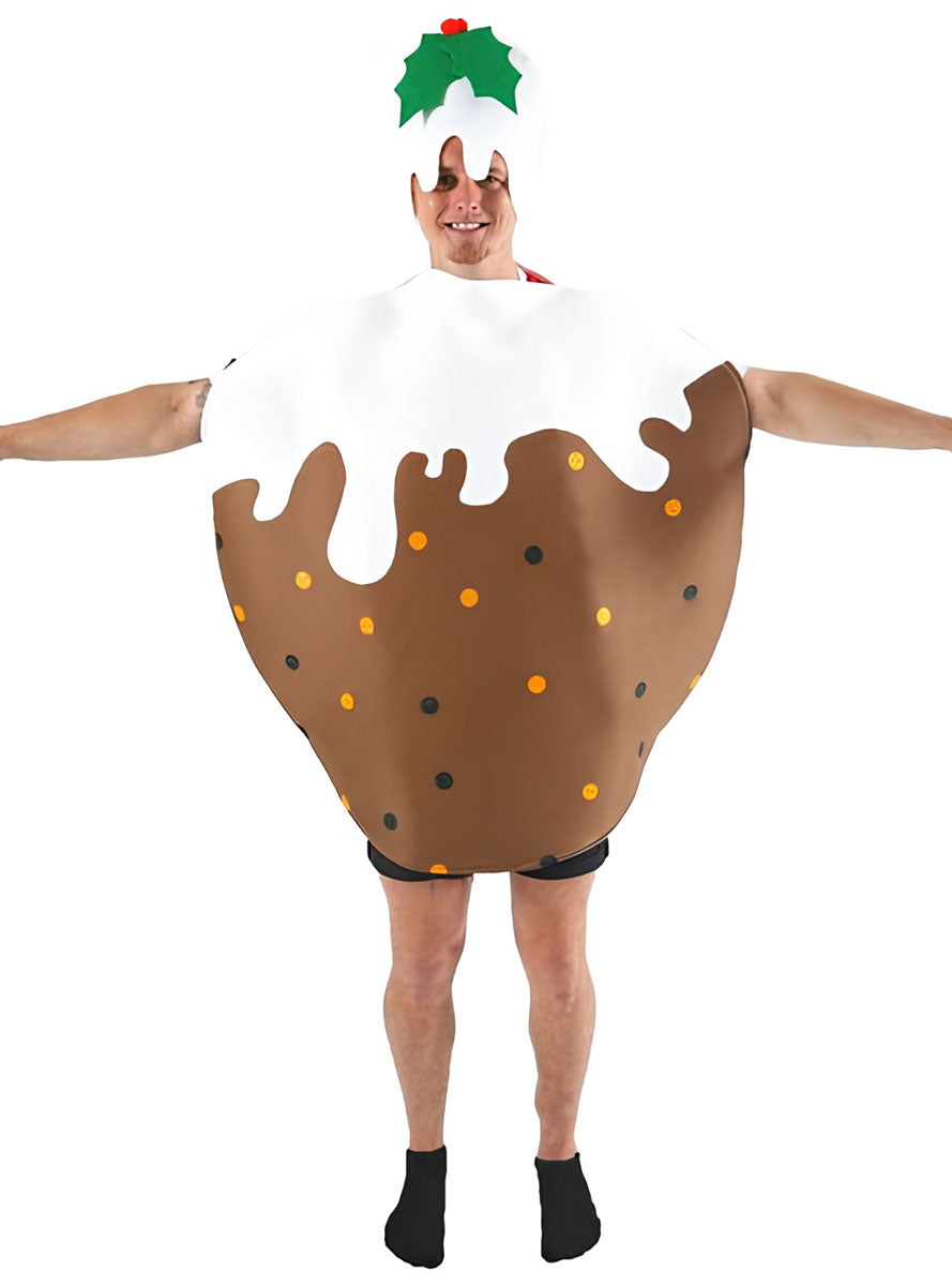 Adults Funny Brown Christmas Pudding Costume Front Image