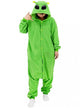 Image of Intergalactic Adult's Plush Green Alien Onesie Costume - Front View
