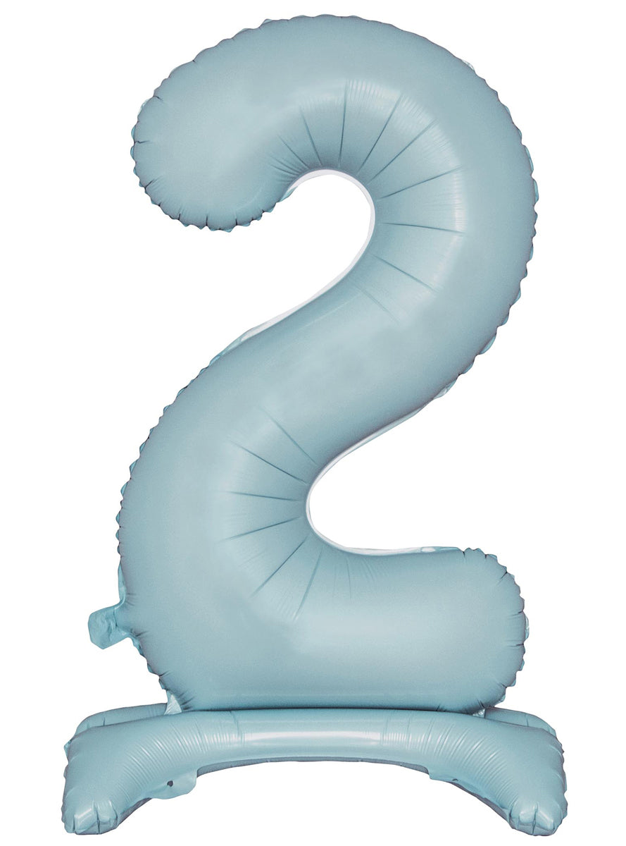 Air Fill Pastel Blue Standing 2 Foil Balloon - Main Image
