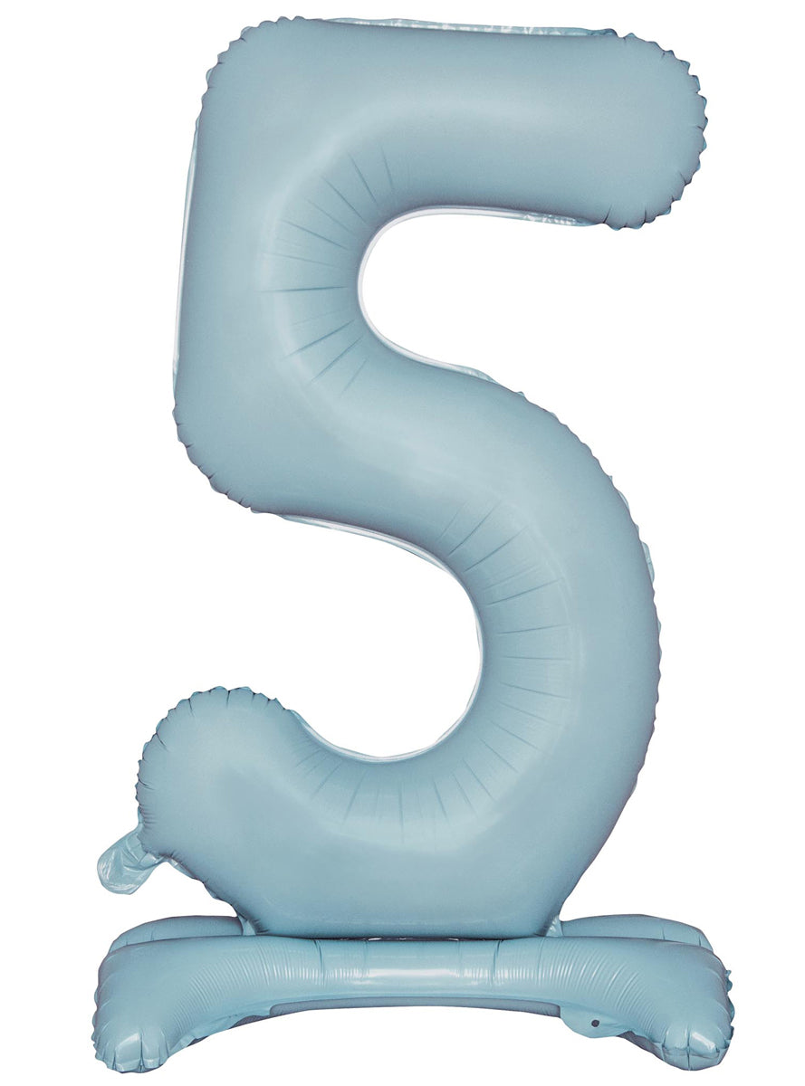 Air Fill Pastel Blue Standing 5 Foil Balloon - Main Image