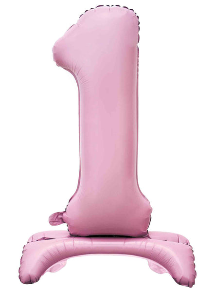 Air Fill Pastel Pink Standing 1 Foil Balloon - Main Image