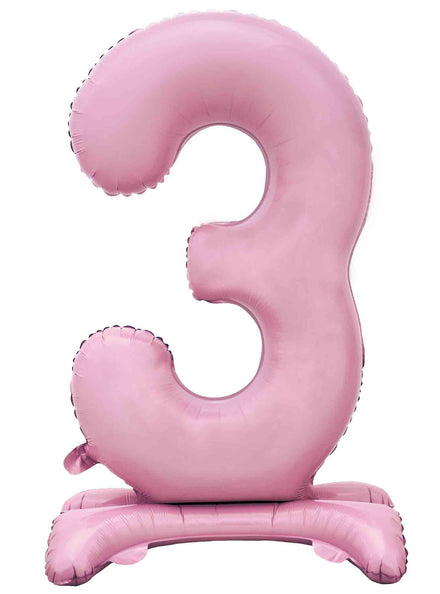 Air Fill Pastel Pink Standing 3 Foil Balloon - Main Image
