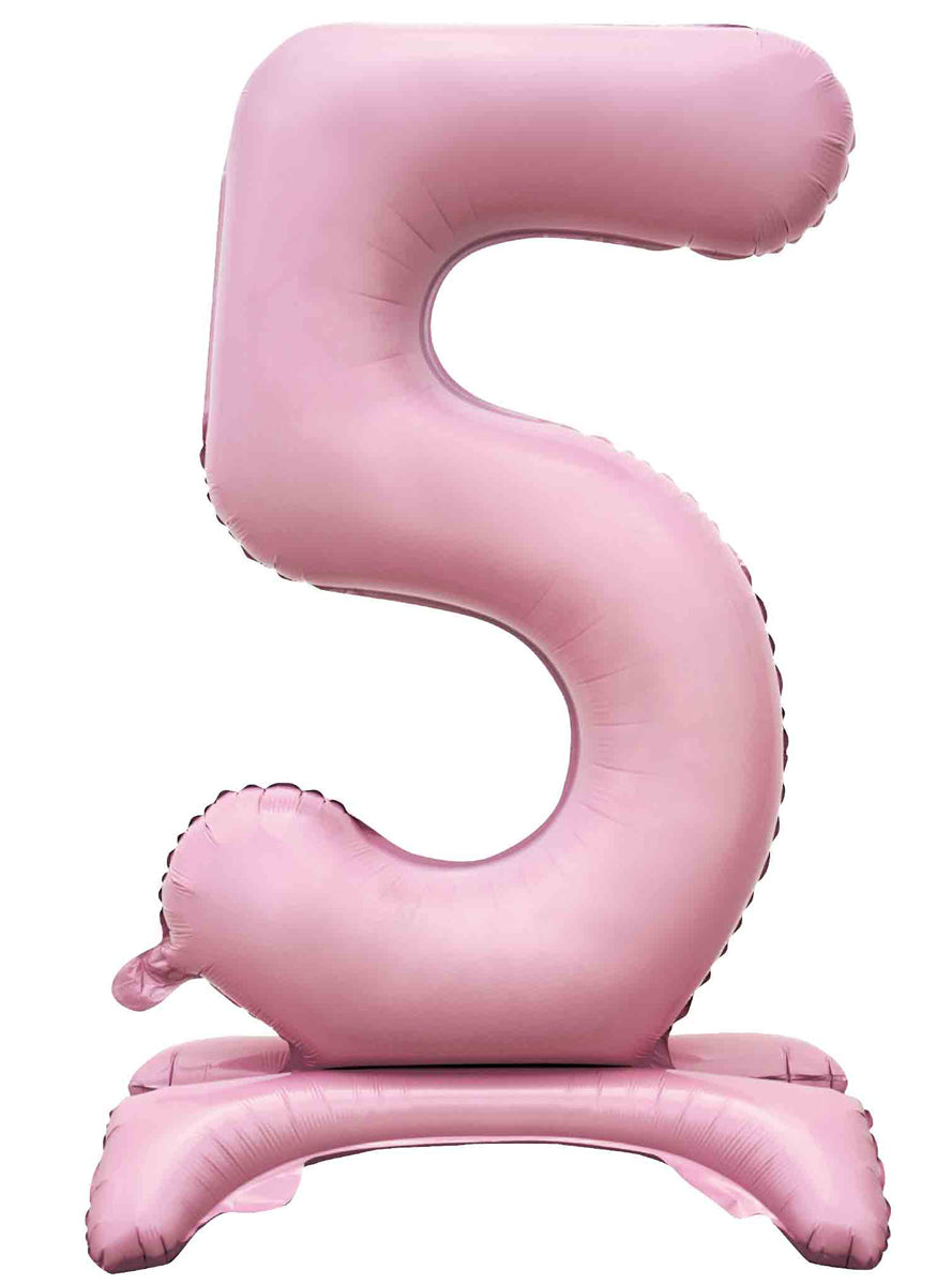 Air Fill Pastel Pink Standing 5 Foil Balloon - Main Image