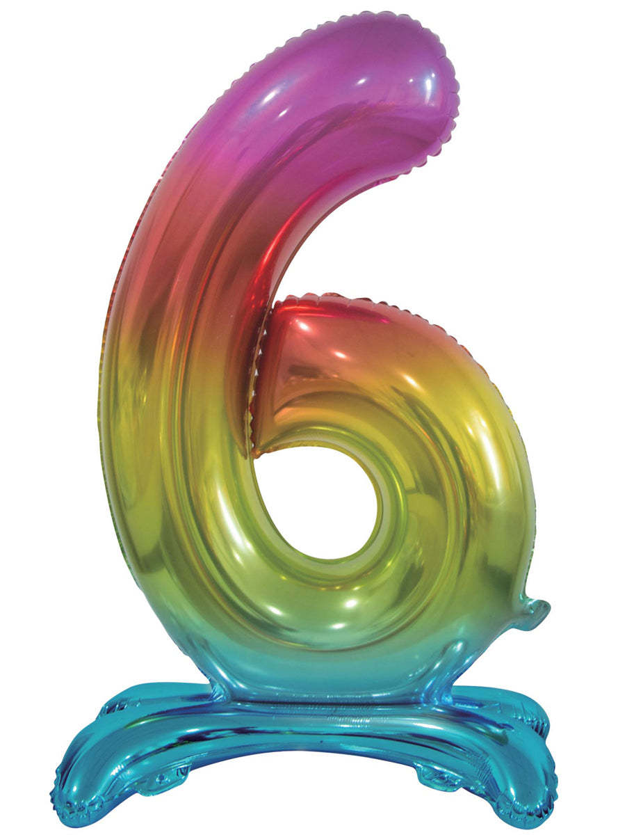 Air Fill Rainbow Standing 6 Foil Balloon - Main Image