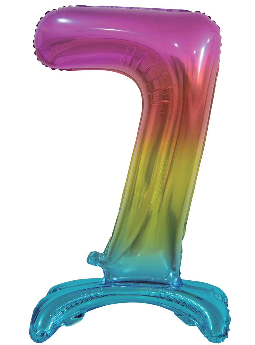 Air Fill Rainbow Standing 7 Foil Balloon - Main Image