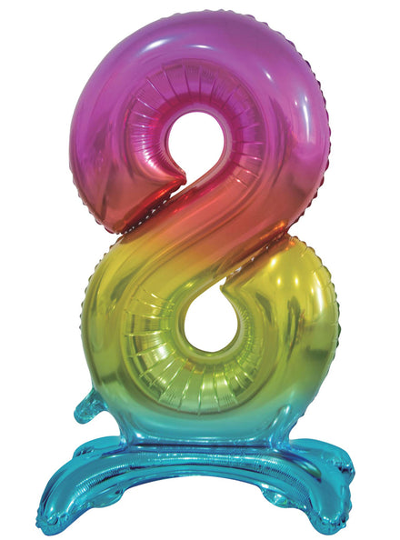 Air Fill Rainbow Standing 8 Foil Balloon - Main Image