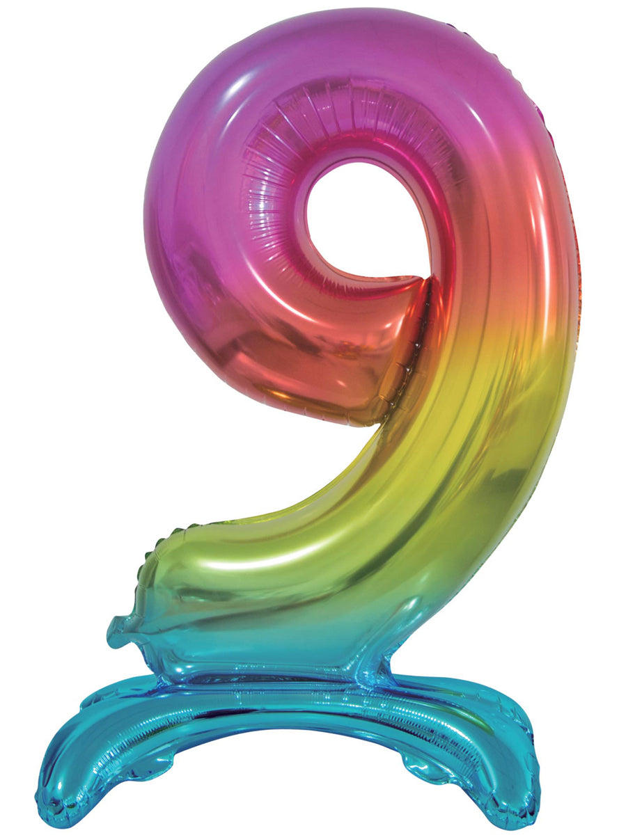 Air Fill Rainbow Standing 9 Foil Balloon - Main Image