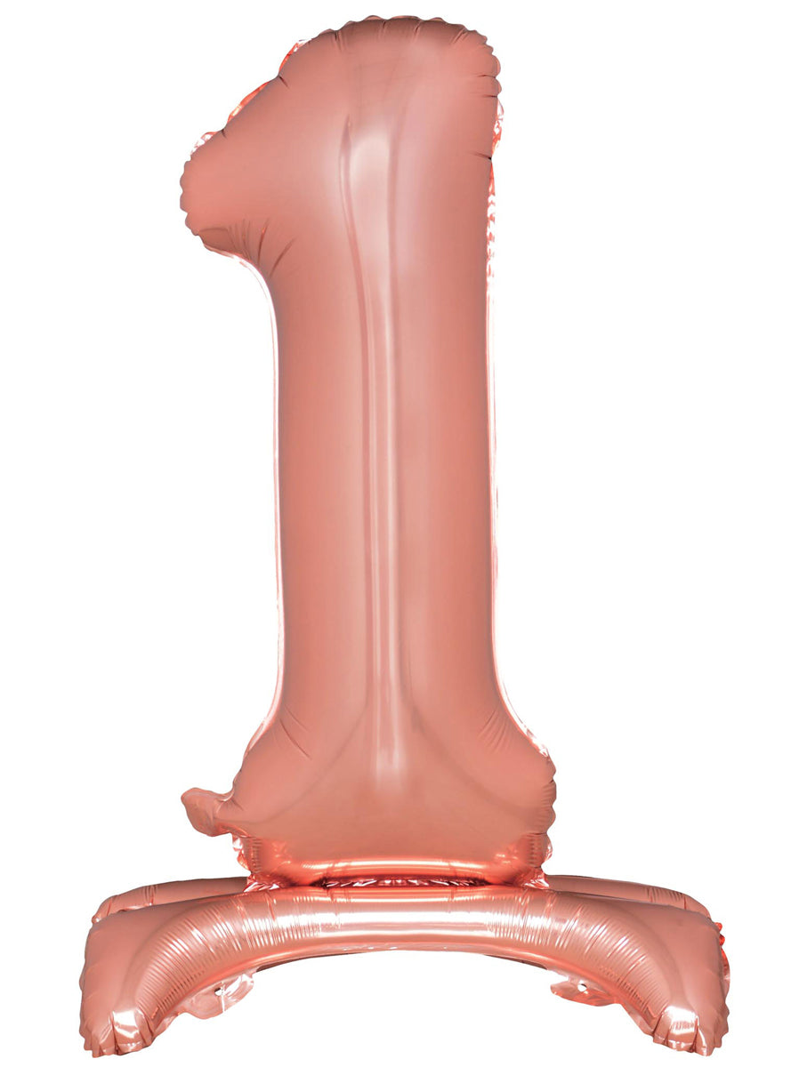 Air Fill Rose Gold Standing 1 Foil Balloon - Main Image