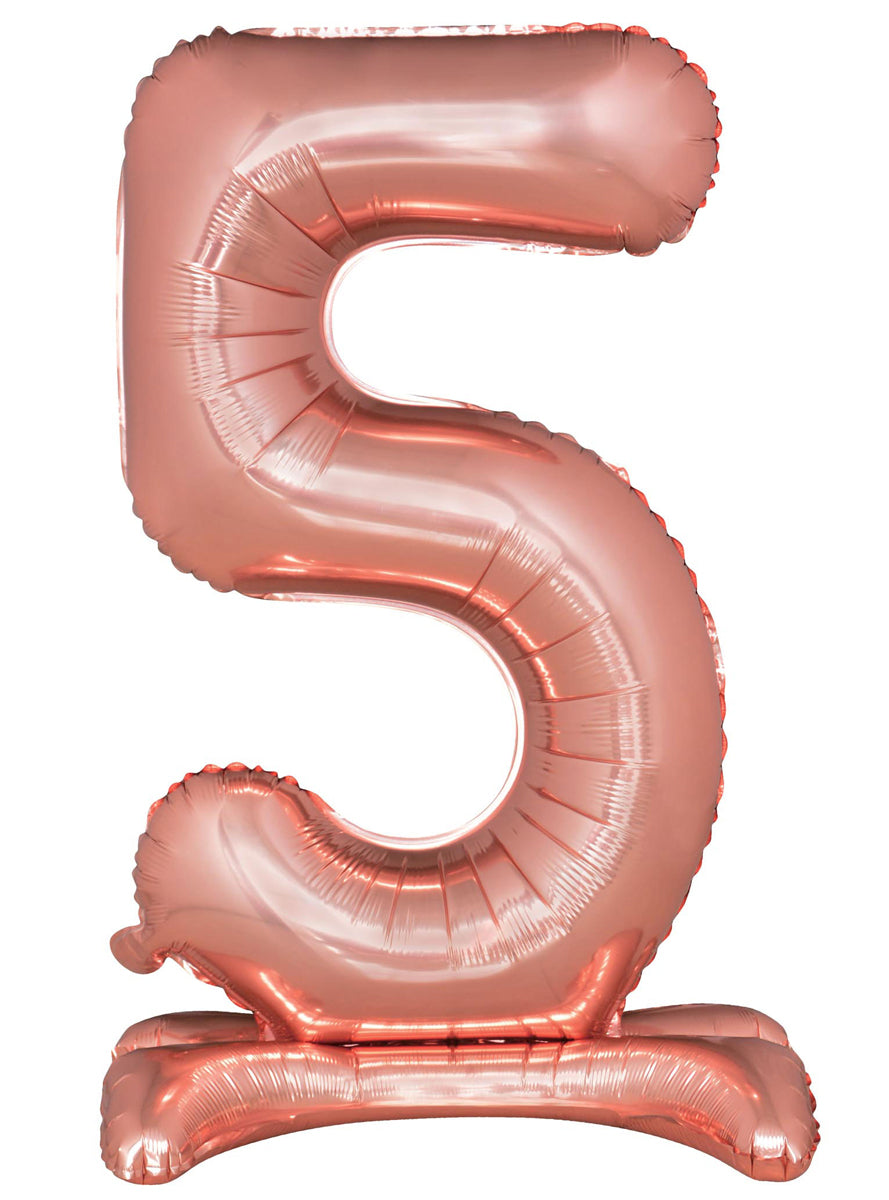Air Fill Rose Gold Standing 5 Foil Balloon - Main Image