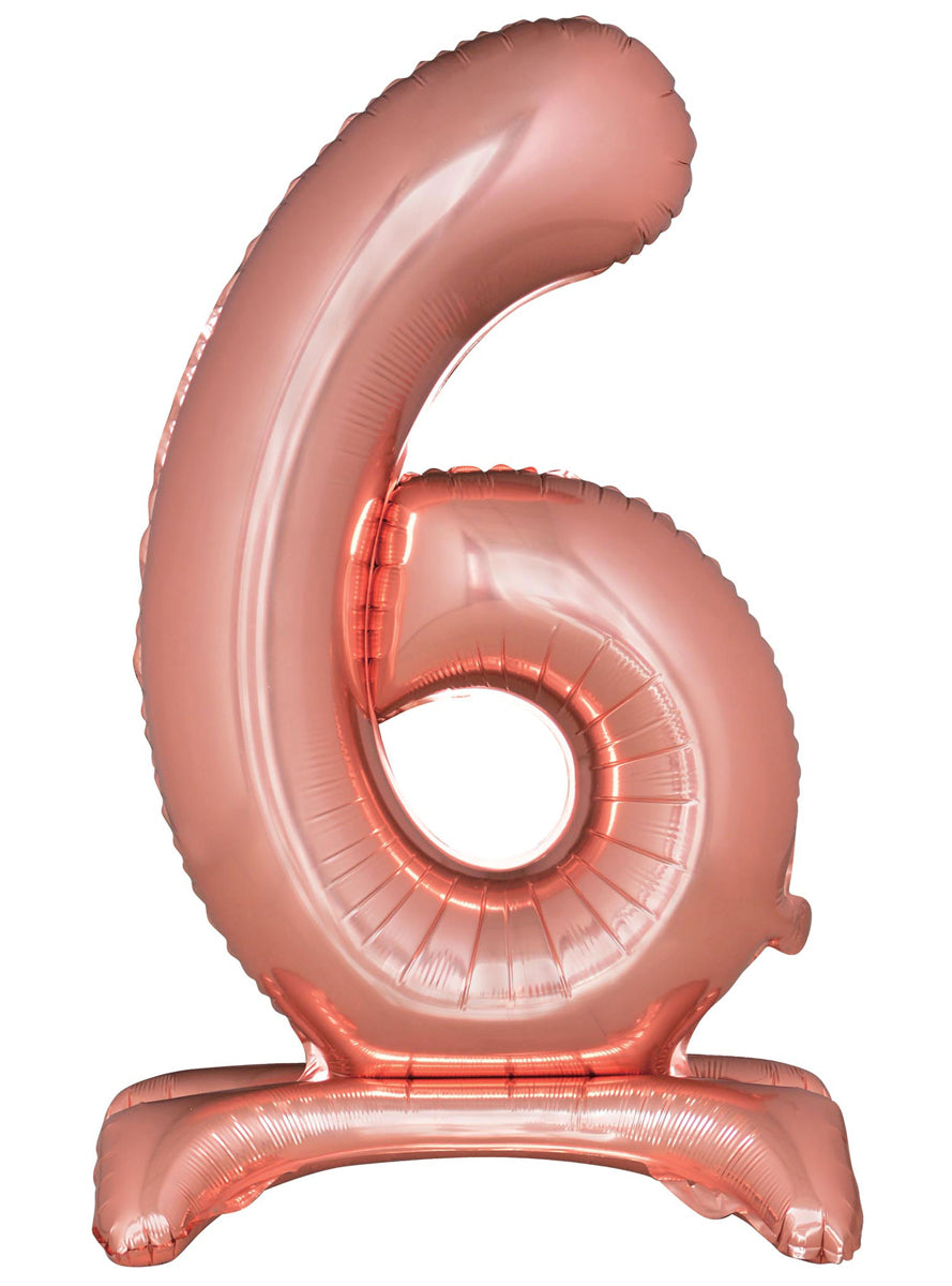 Air Fill Rose Gold Standing 6 Foil Balloon - Main Image