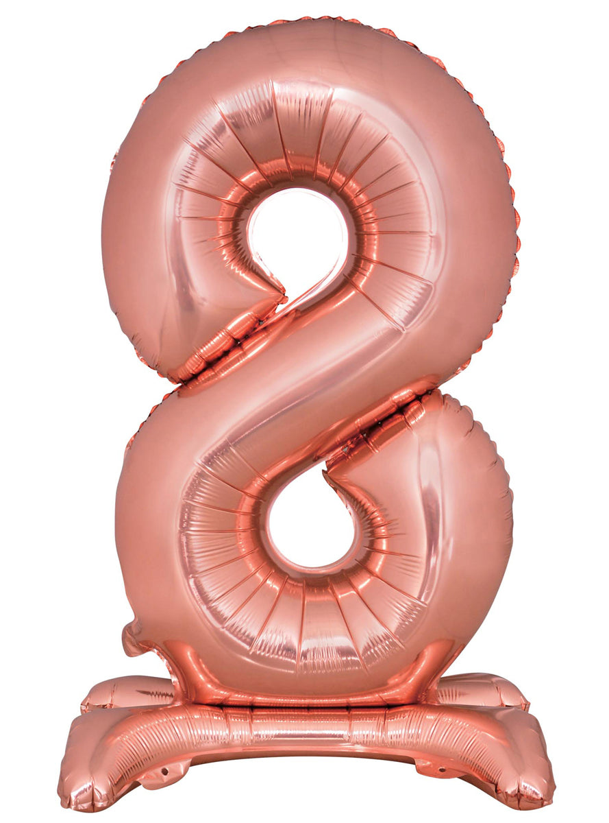 Air Fill Rose Gold Standing 8 Foil Balloon - Main Image
